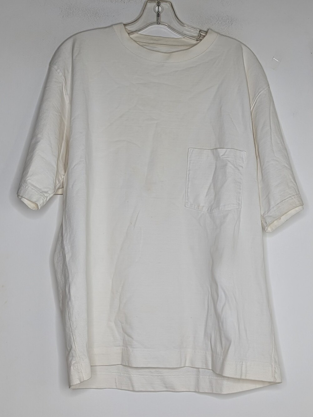 Snow Peak Japan Recycled Cotton Heavy T-Shirt Chest Pocket Crewneck in White